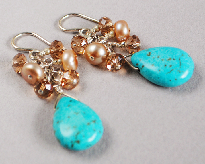 Turquoise Sunrise Gemstone Earrings