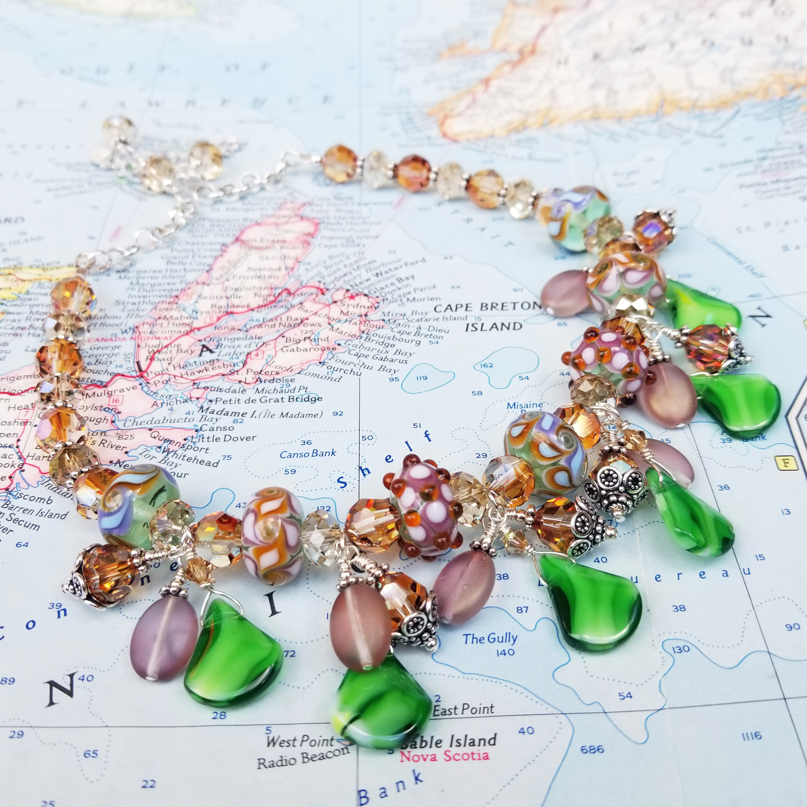 Juliet Lampwork and Crystal Statement Necklace