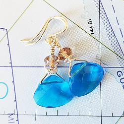 Aqua Jewels Crystal and Sterling Earrings