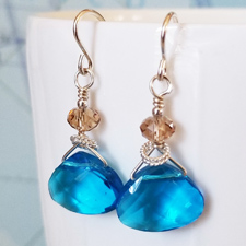 Aqua Jewels Crystal and Sterling Earrings
