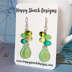 Sea Gems Glass and Sterling Earrings